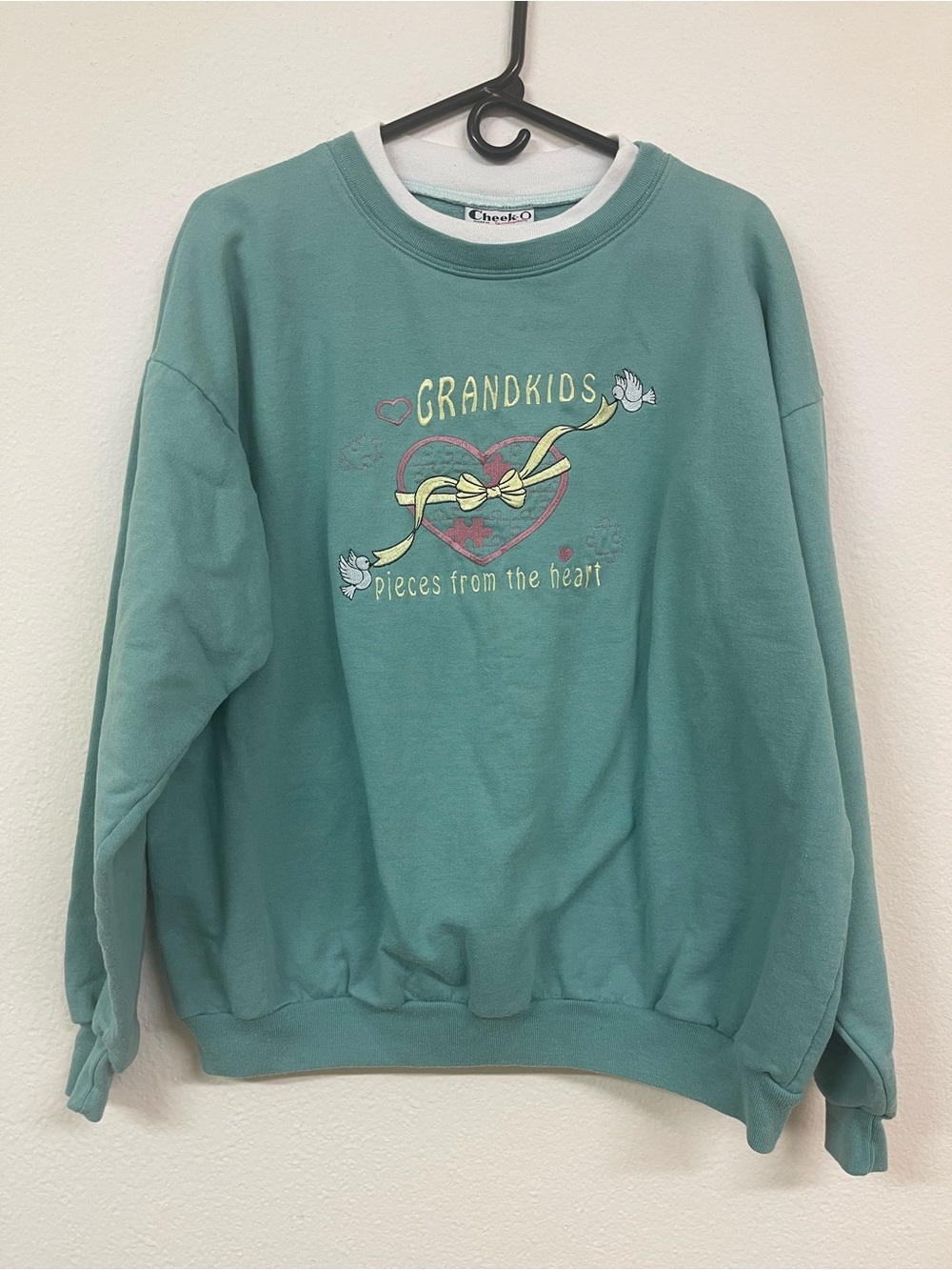 Grandkids 'Pieces From the Heart' Mint Green Sweatshirt